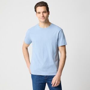 NWT J Crew factory Danube Blue washed jersey tee - hole needs to be sewn